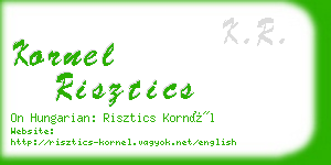 kornel risztics business card